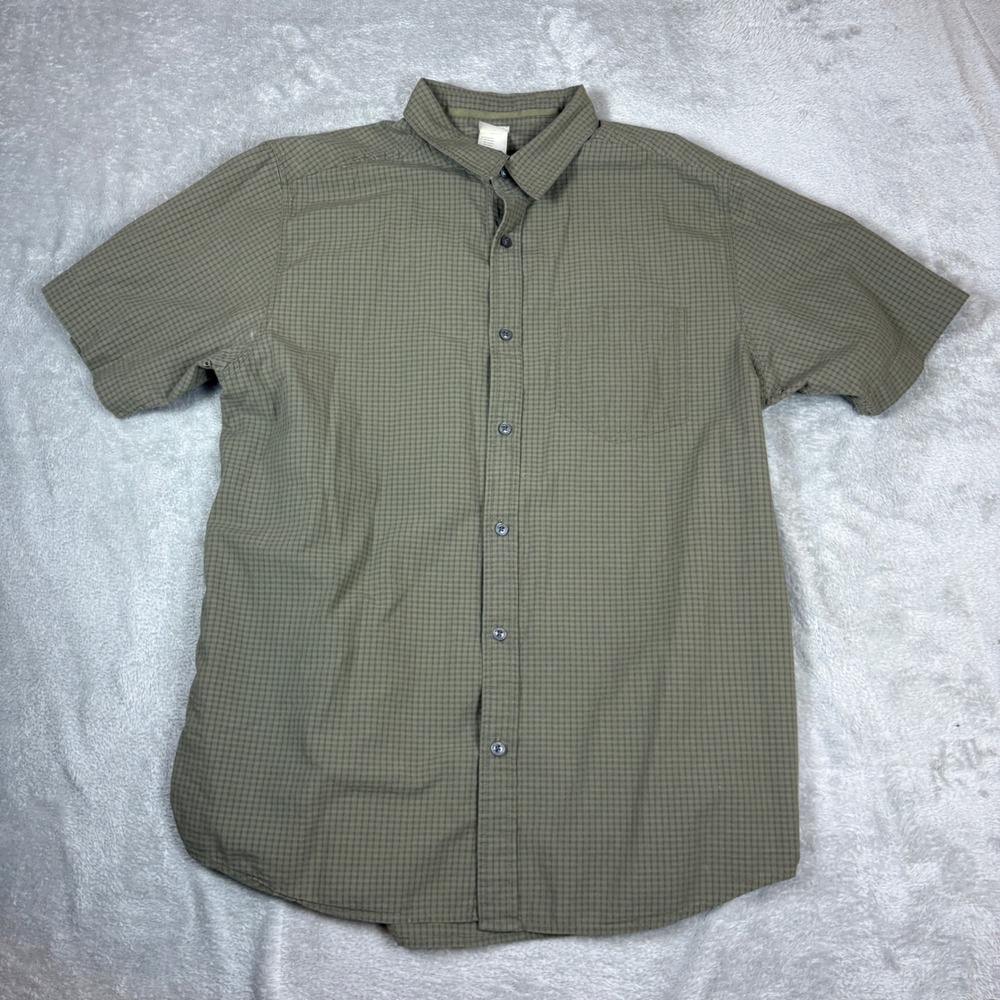 The North Face Shirts Mens L A5 Series Short Sleeve Button Up Olive Green Check